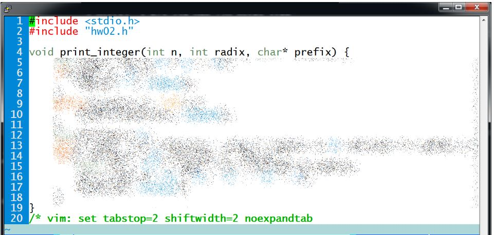 create a function called print_integer (.) that prints a given integer in