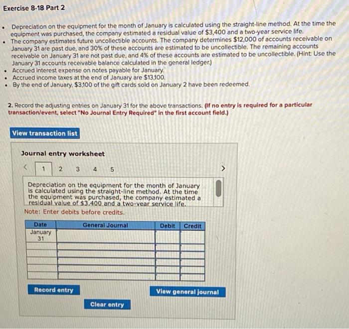 [The following information applies to the questions displayed below] On January 1,