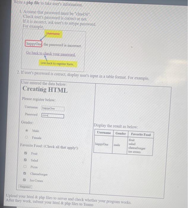 bebow. Creating HTMIL Forms Please register below! Username: Password: Gender: Male Female