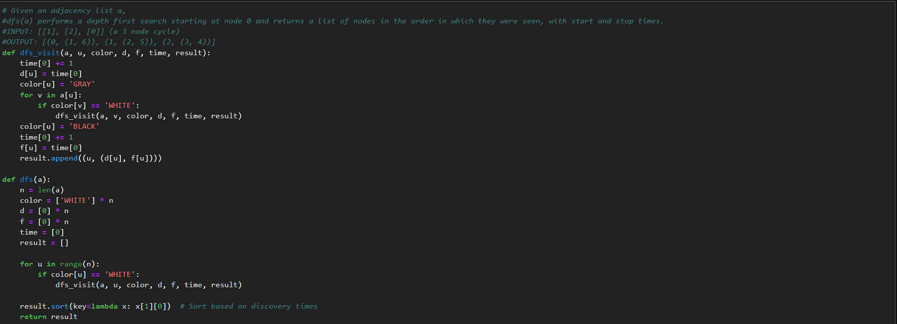  Please help, Im not sure why my dfs algorithm is not