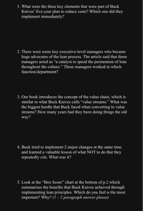  1. What were the three key elements that were part of