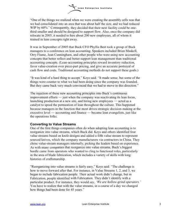 of the lean process. The article said that these managers acted as