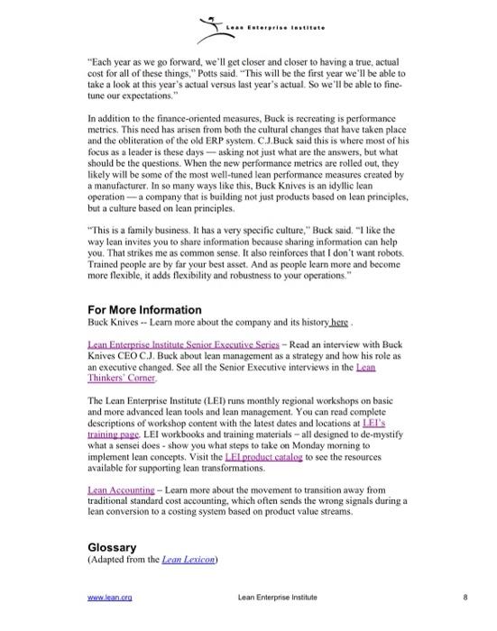 value streams? How many years had they been doing things the old