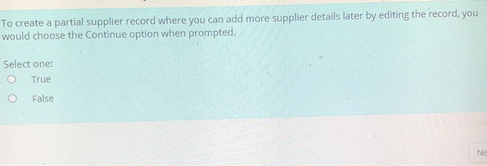  To create a partial supplier record where you can add more