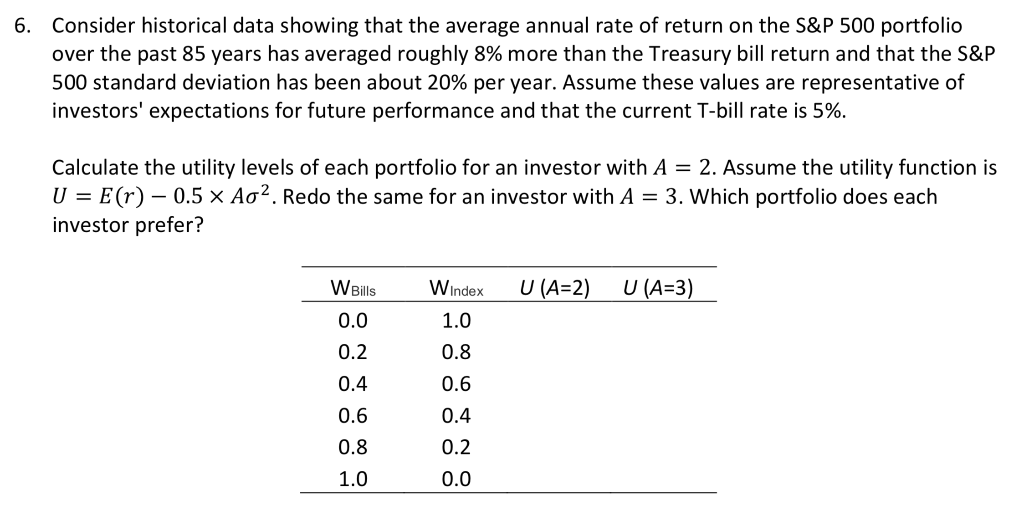 Not sure what question is asking either. 6. Consider historical data showing