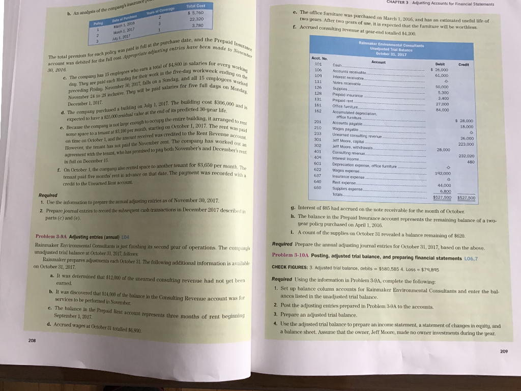 with my fundamental accounting principles, Chapter 3 Problem 3-10A its dealing with