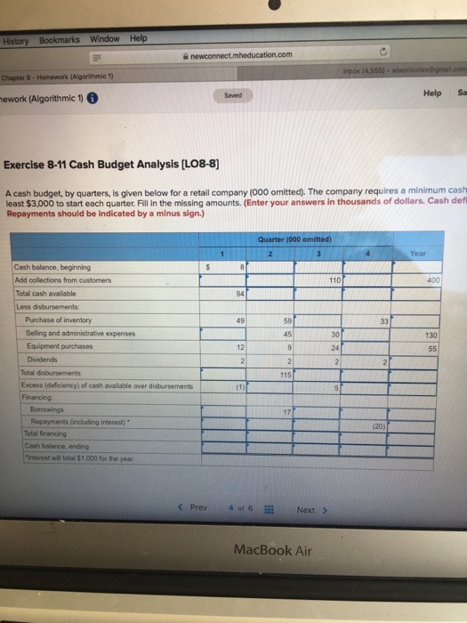  History Bookmarks Window Help inbox (4,555- Saved Help Sa ework (Algorithmic