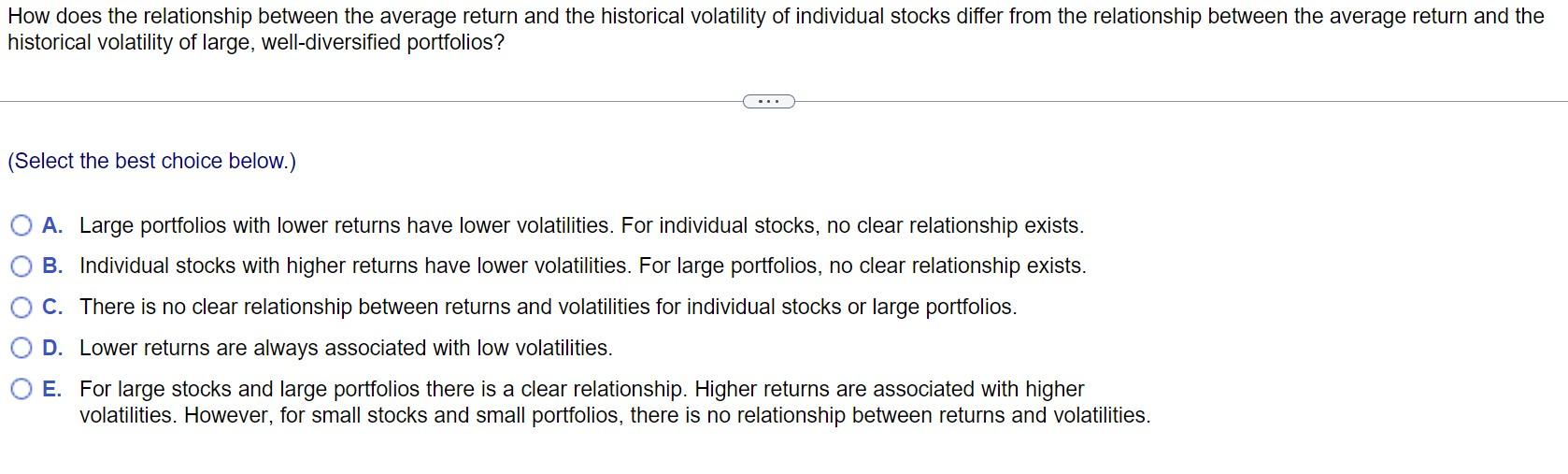  How does the relationship between the average return and the historical