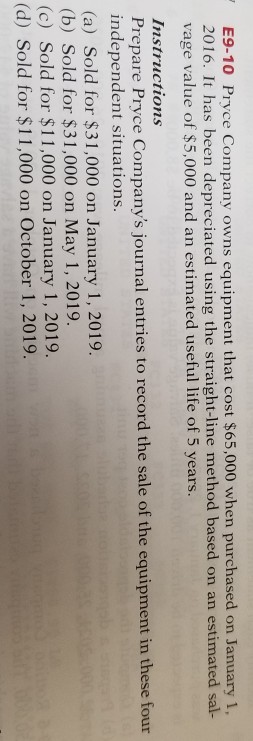  please help with instructions A B C D E9-10 Pryce Company