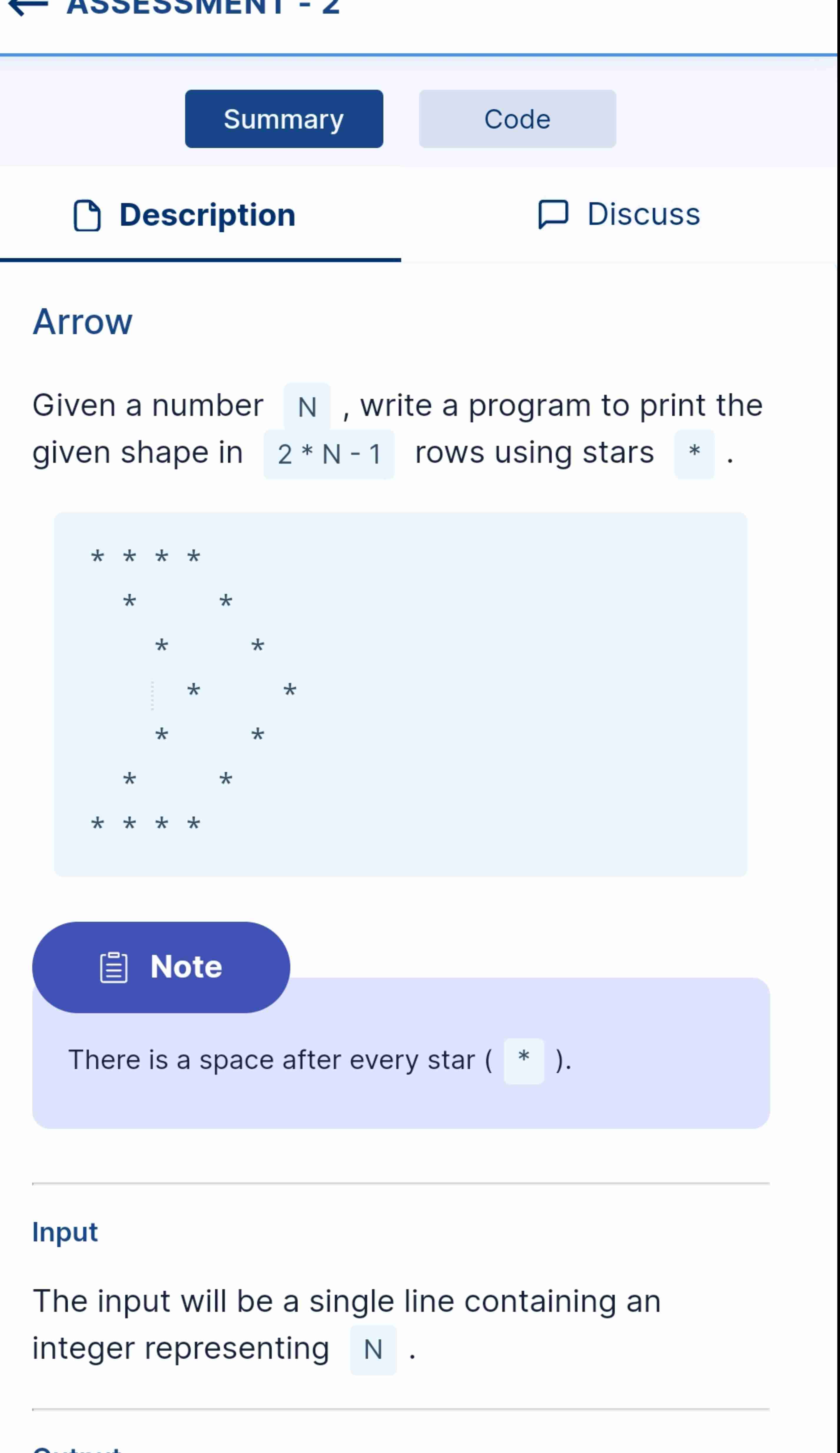  Description Discuss Arrow Given a number N, write a program to