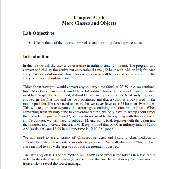  Time.java file /** Represents time in hours and minutes using the