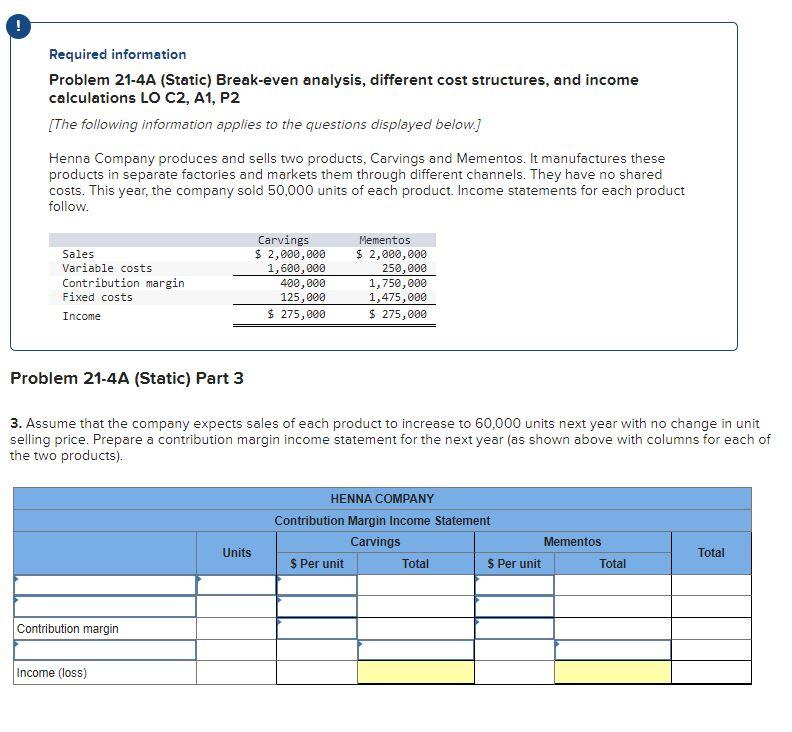 income calculations LO C2, A1, P2 [The following information applies to the