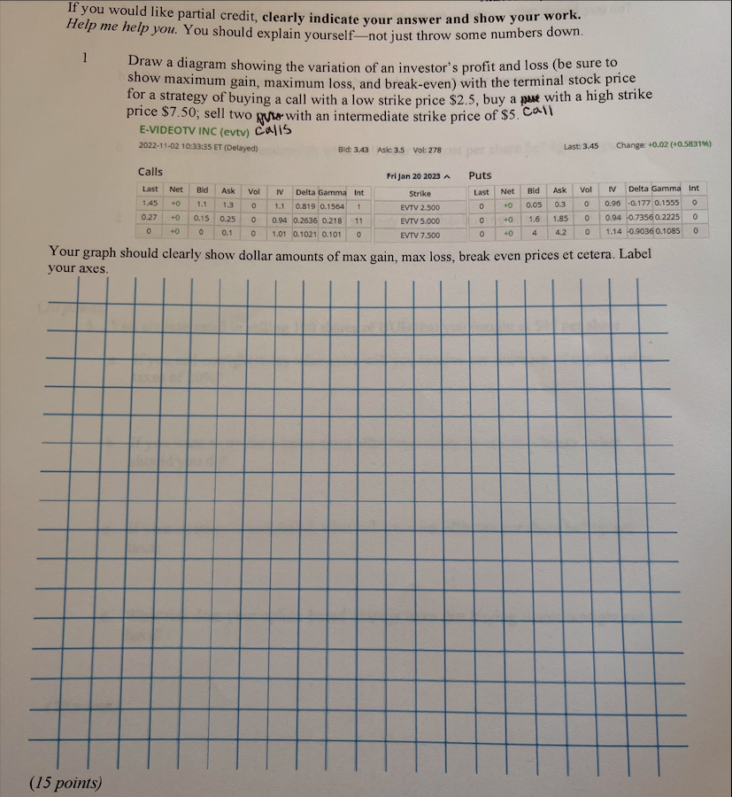  PLEASE SHOW ALL WORK!!! If you would like partial credit, clearly