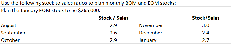 Solve the question above through excel additional info: Use the following stock