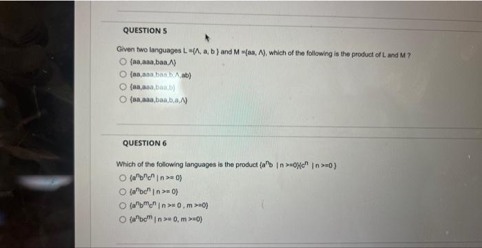 help. What is the unknown language L. {,a,ab)L=(,b,a,ab,aab,abb,abab} A. L={,b,ba} B. L