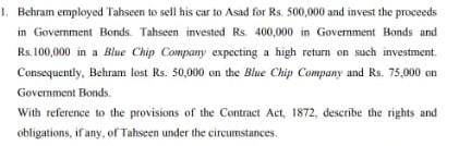my subject is Contract Law. please answer as soon as possible