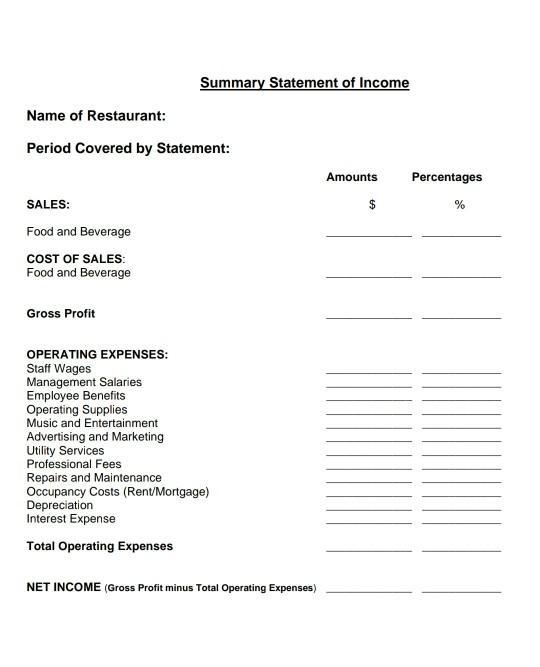 Make an income statement:- Using the attached Summary Statement of Income as