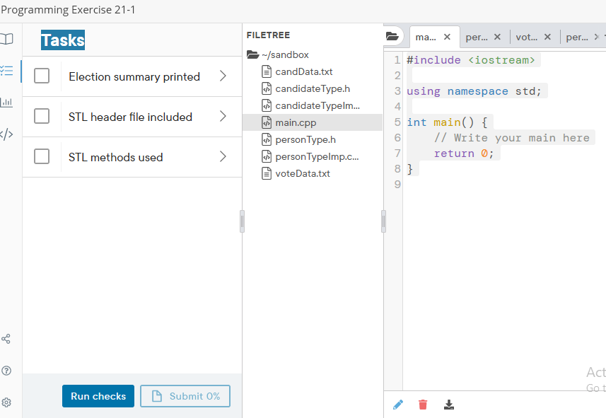 Redo the Election Results programming example of Chapter 18 so that it