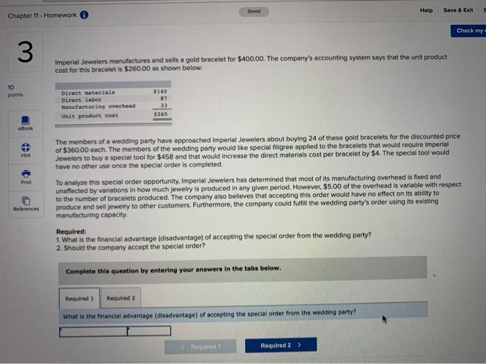  Saved Help Save & Exit Chapter 11 - Homework Check my