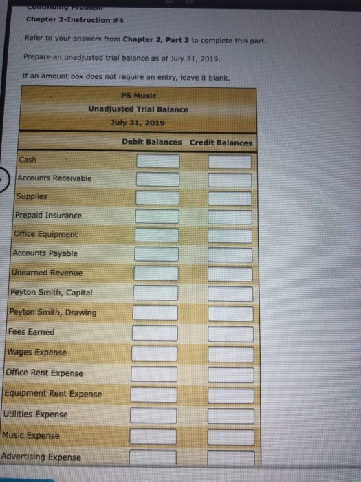 Chapter 2 Part 2 to the ledgers in the spreadsheet you saved
