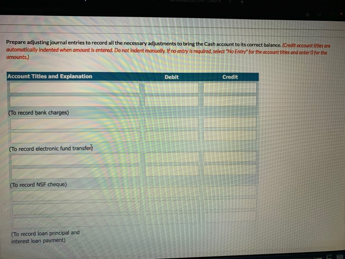 the statement and the company's accounting records and noted the following 1.