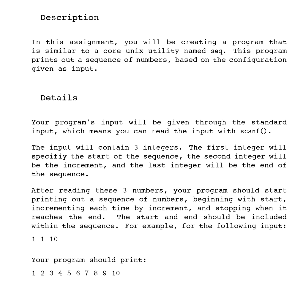 *Write in C programming language* Descriptiorn In this assignment, is similar to
