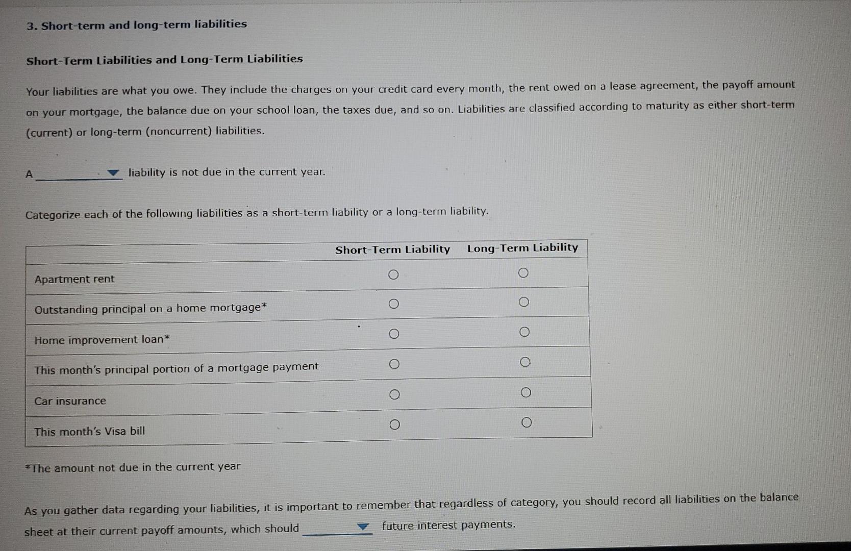 valuation What you own can be broken down into asset categories. In
