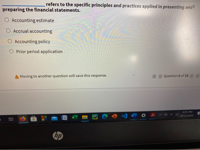  refers to the specific principles and practices applied in presenting and