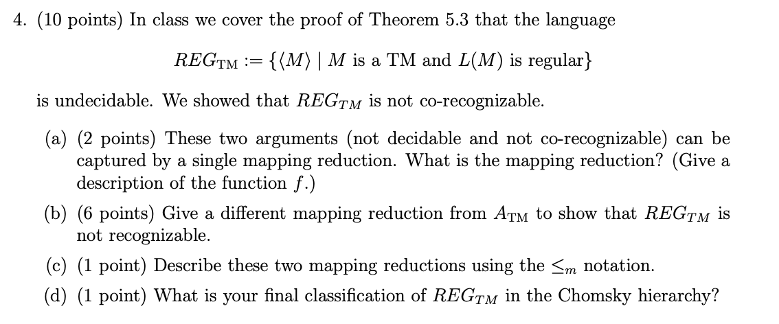  (10 points) In class we cover the proof of Theorem 5.3