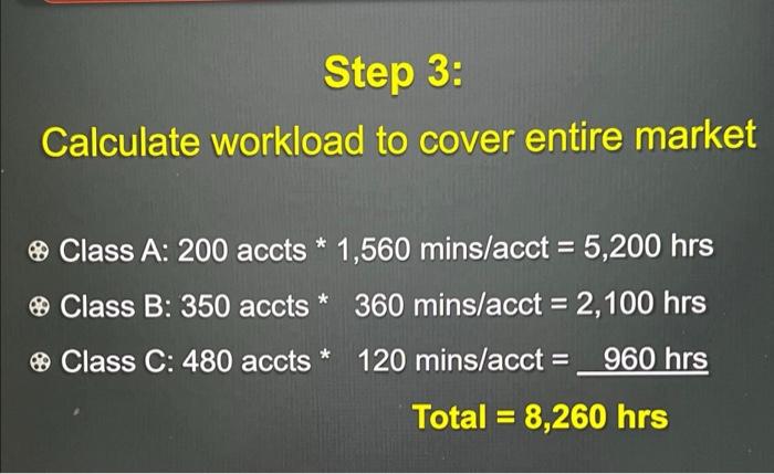 categories Class A: Large 200 accounts Class B: Medium 350 accounts Class