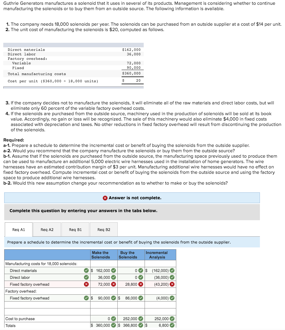 Answer the section is in red which is wrong Guthrie Generators