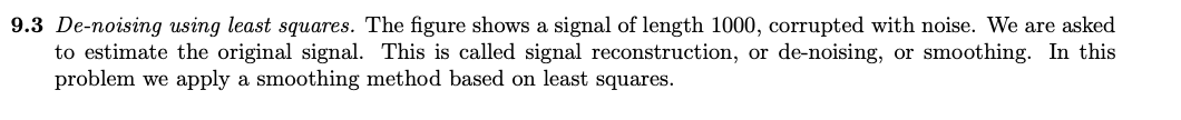Please show all matlab code - lsdenoising.m is a vector of 1000