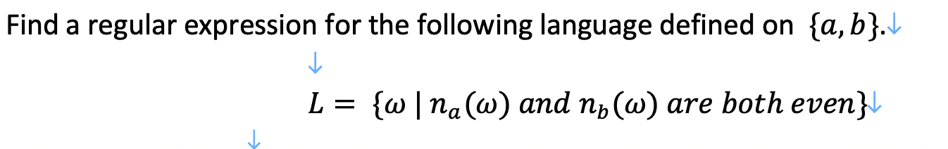  Find a regular expression for the following language defined on {a,