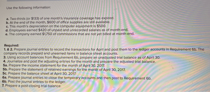 and adjusted trial balance Required 5 income statement, statement of retained earnings,
