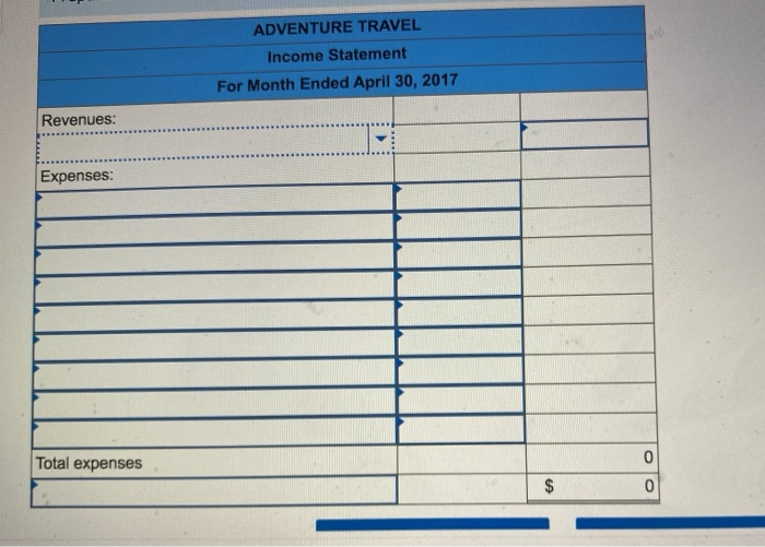 for the first month's (April) rent. 3 The company purchased $1,000 of