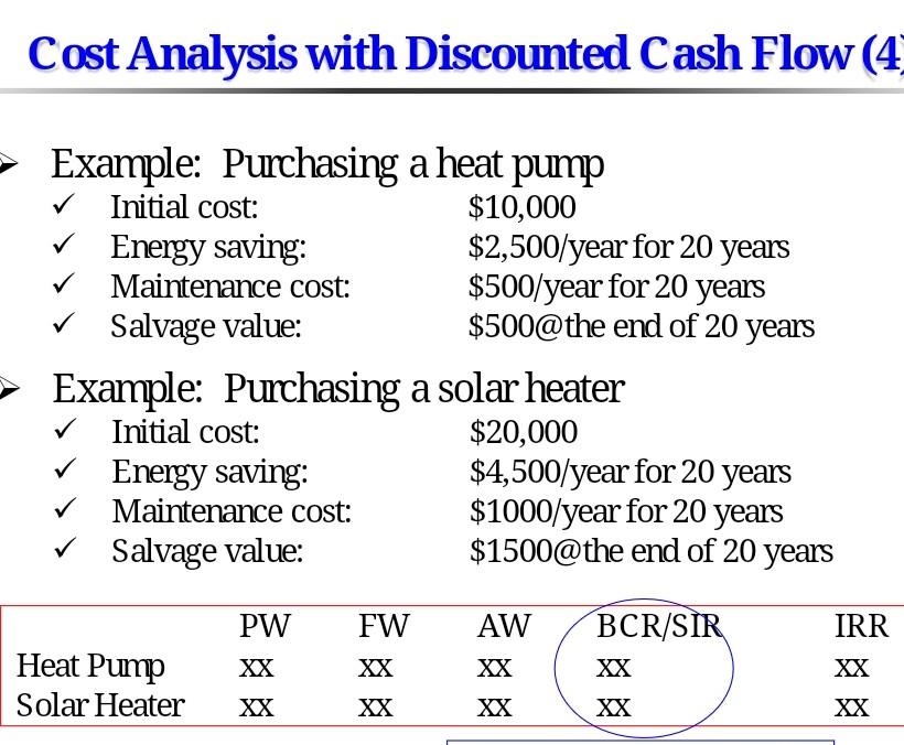 Cost Analysis with Discounted Cash Flow (4