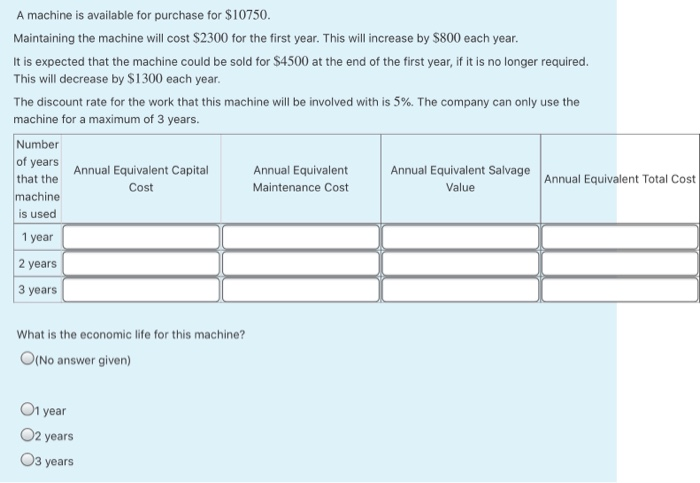  Please answer it ASAP,please step by step A machine is available