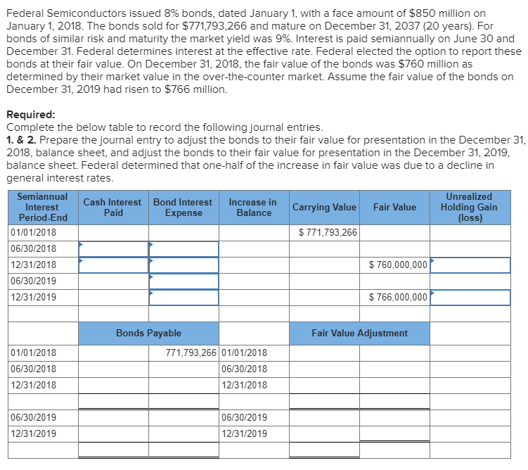 I need the full table and 6 journal entries please and thanks.
