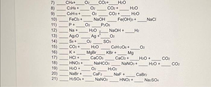 balance the equations below 
