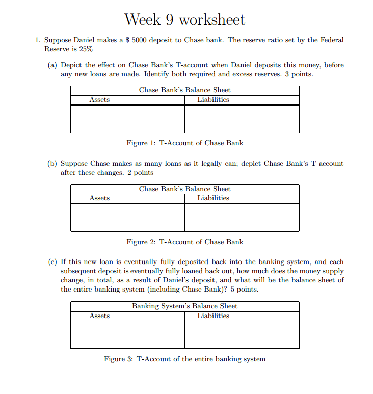 Please help with the t account problem. Week 9 worksheet wOrKShee 1.