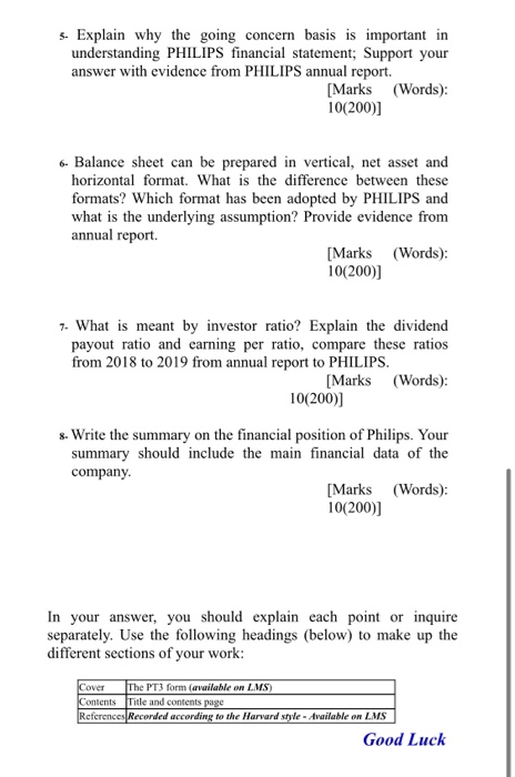  S- Explain why the going concern basis is important in understanding