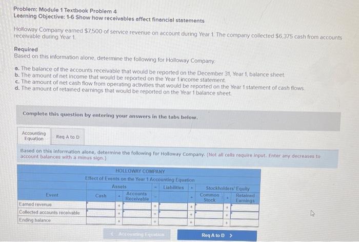  Problem: Module 1 Textbook Problem 4 Learning Objective: 1-6 Show how