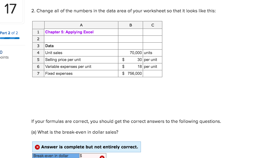 2. Change all of the numbers in the data area of your