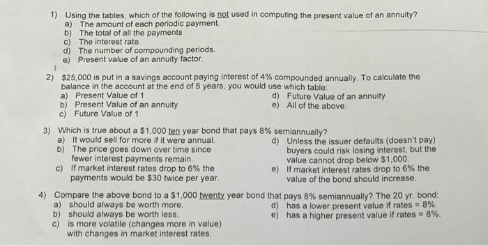 can you help with 1-4 please 1) Using the tables, which of