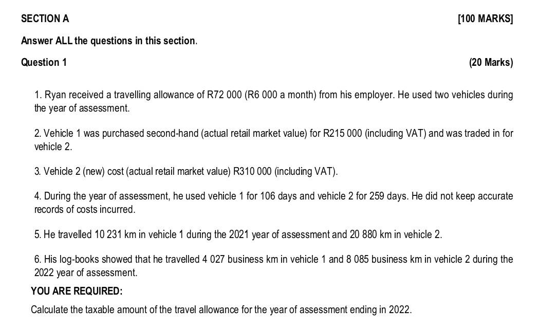  SECTION A Answer ALL the questions in this section. Question 1