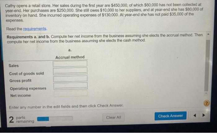 are $450,000, of which $60,000 has not been collected at year-end. Her
