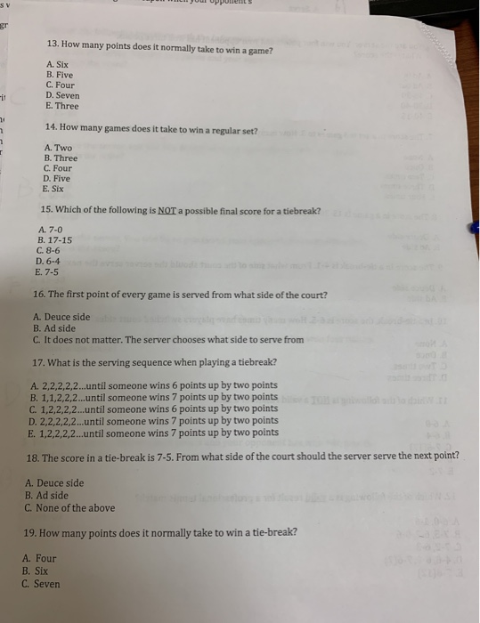  W il juu upponents 13. How many points does it normally