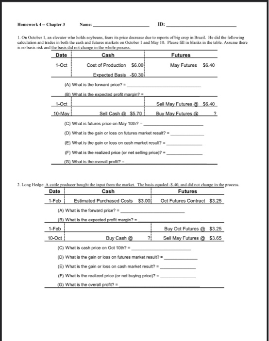 Homework 4 Chapter 3 Name: 1. On October 1, an clevator
