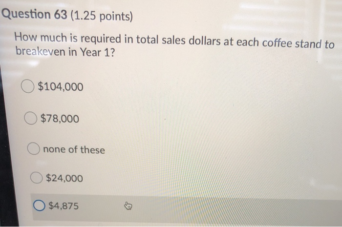 additional coffee stands to expand their product line. The owner's budget projections