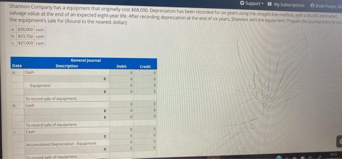  Support - My Subscriptions Bode Rejo. A Shannon Company has a